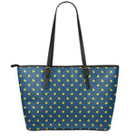 Yellow Duck Pattern Print Leather Tote Bag