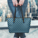 Yellow Duck Pattern Print Leather Tote Bag