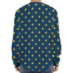 Yellow Duck Pattern Print Long Sleeve Baseball Jersey