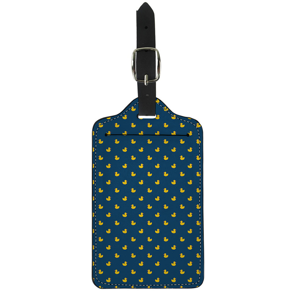 Yellow Duck Pattern Print Luggage Tag