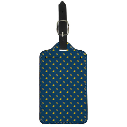 Yellow Duck Pattern Print Luggage Tag