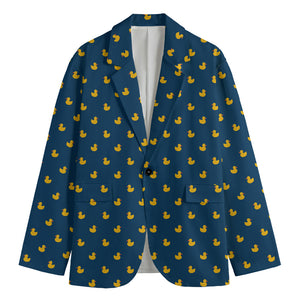 Yellow Duck Pattern Print Men's Blazer