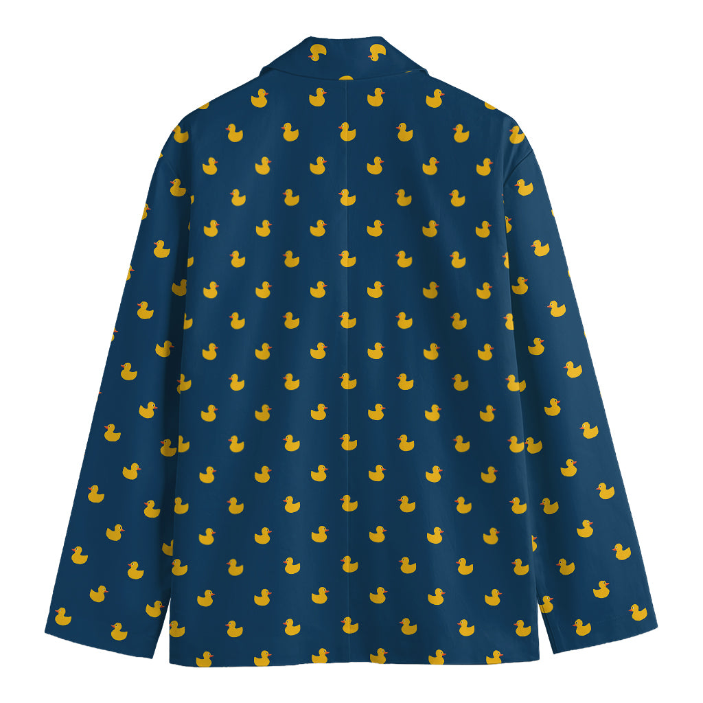 Yellow Duck Pattern Print Men's Blazer