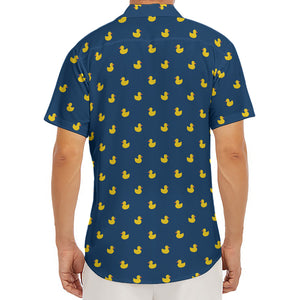 Yellow Duck Pattern Print Men's Deep V-Neck Shirt