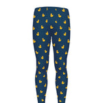 Yellow Duck Pattern Print Men's leggings