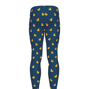 Yellow Duck Pattern Print Men's leggings