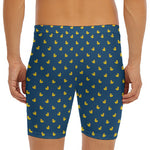 Yellow Duck Pattern Print Men's Long Boxer Briefs