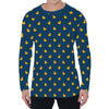 Yellow Duck Pattern Print Men's Long Sleeve T-Shirt