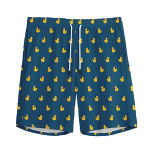 Yellow Duck Pattern Print Men's Sports Shorts