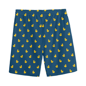 Yellow Duck Pattern Print Men's Sports Shorts