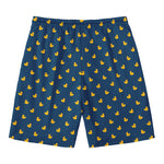 Yellow Duck Pattern Print Men's Swim Trunks