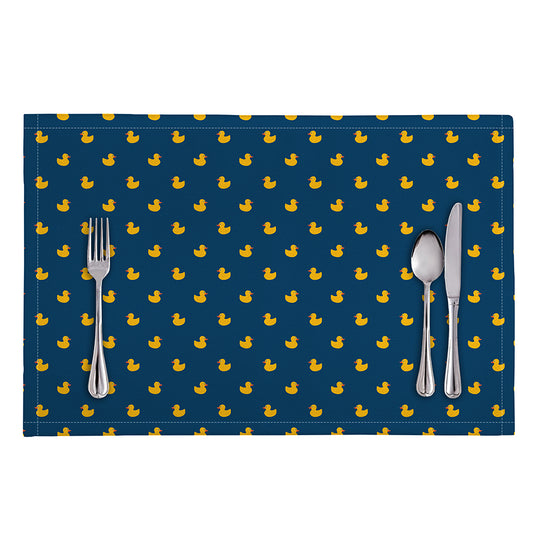 Yellow Duck Pattern Print Placemat