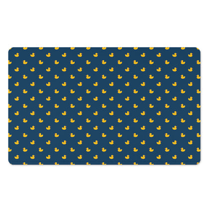 Yellow Duck Pattern Print Polyester Doormat