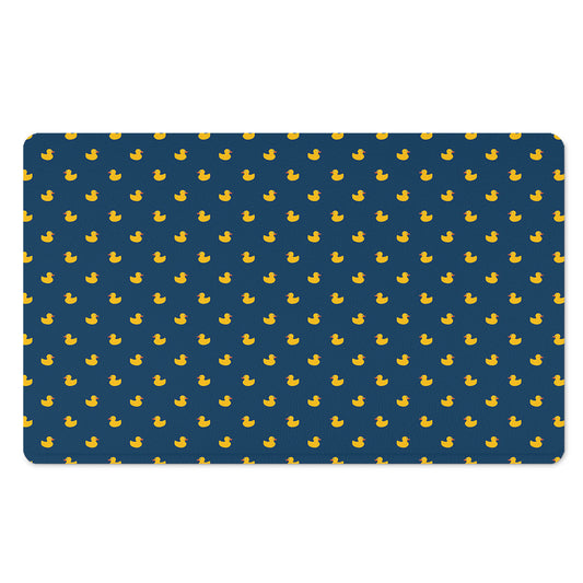 Yellow Duck Pattern Print Polyester Doormat