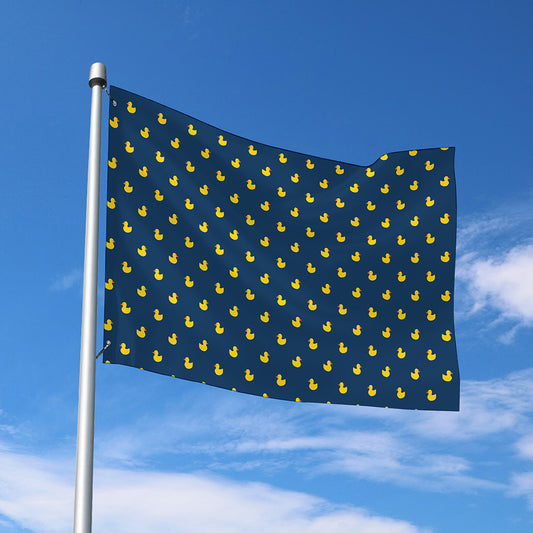 Yellow Duck Pattern Print Polyester Flag
