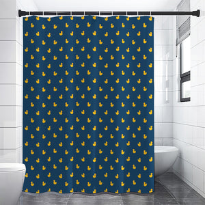 Yellow Duck Pattern Print Premium Shower Curtain