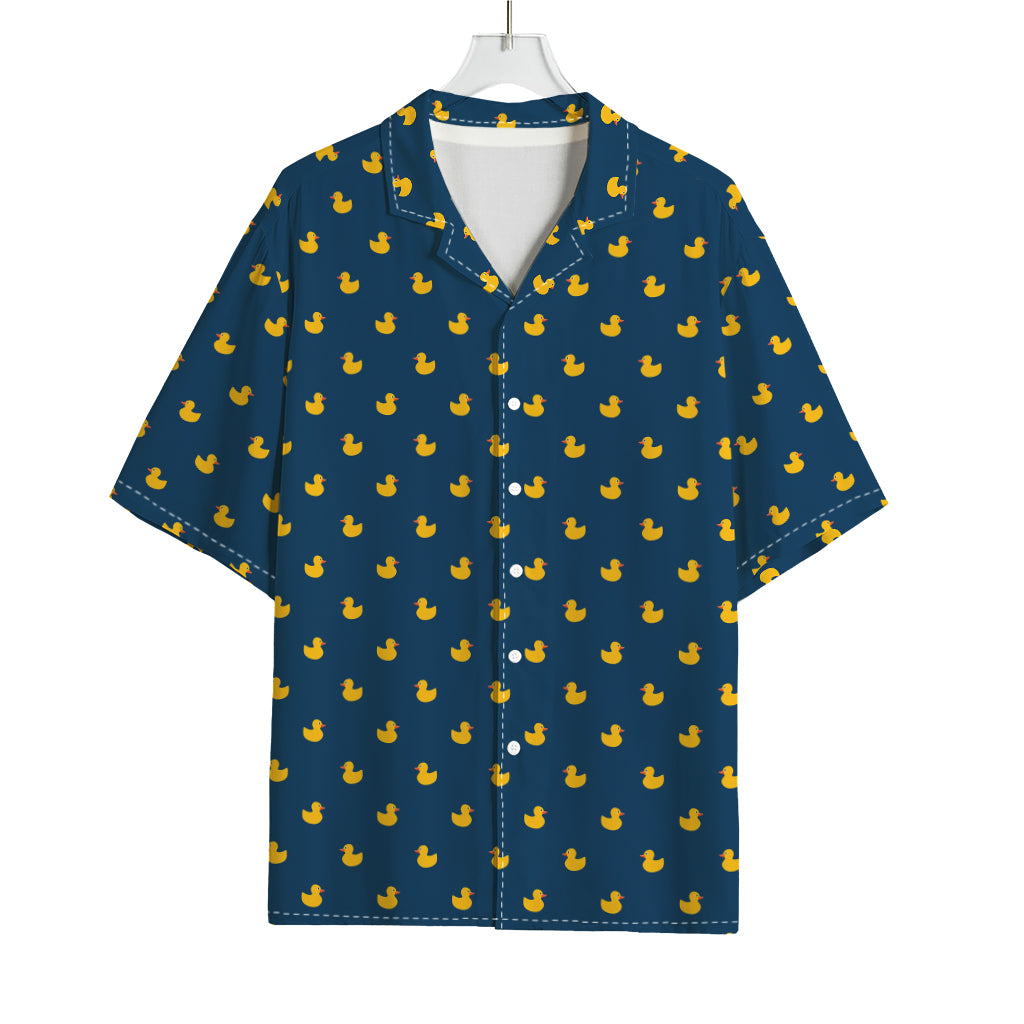 Yellow Duck Pattern Print Rayon Hawaiian Shirt