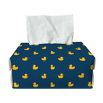 Yellow Duck Pattern Print Rectangle Tissue Box Cover