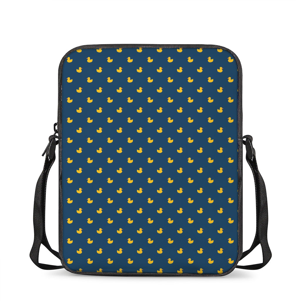 Yellow Duck Pattern Print Rectangular Crossbody Bag