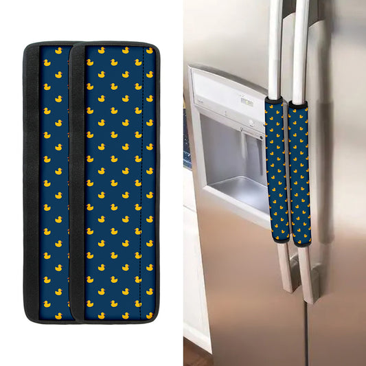 Yellow Duck Pattern Print Refrigerator Handle Covers