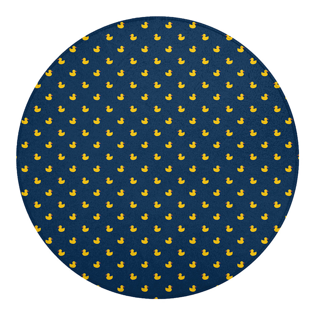 Yellow Duck Pattern Print Round Blanket