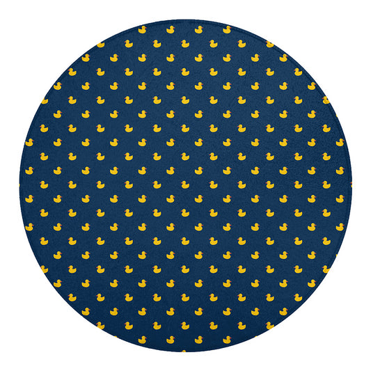 Yellow Duck Pattern Print Round Blanket