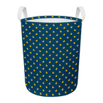 Yellow Duck Pattern Print Round Laundry Basket