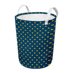Yellow Duck Pattern Print Round Laundry Basket
