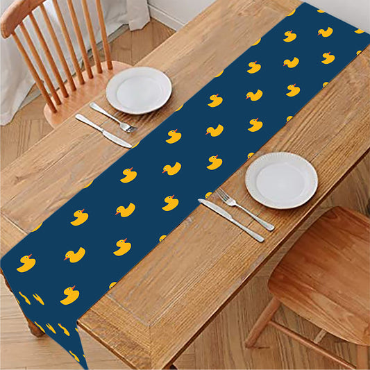 Yellow Duck Pattern Print Table Runner