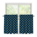 Yellow Duck Pattern Print Tier Curtains