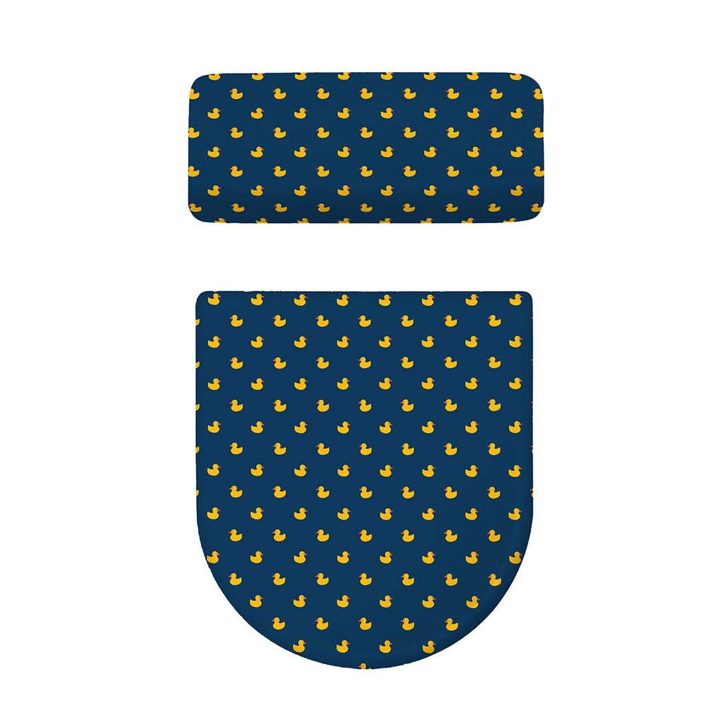 Yellow Duck Pattern Print Toilet Lid And Tank Cover Set