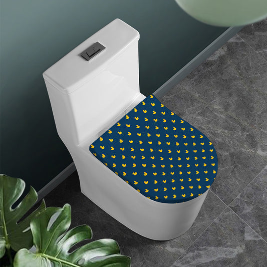Yellow Duck Pattern Print Toilet Lid Cover