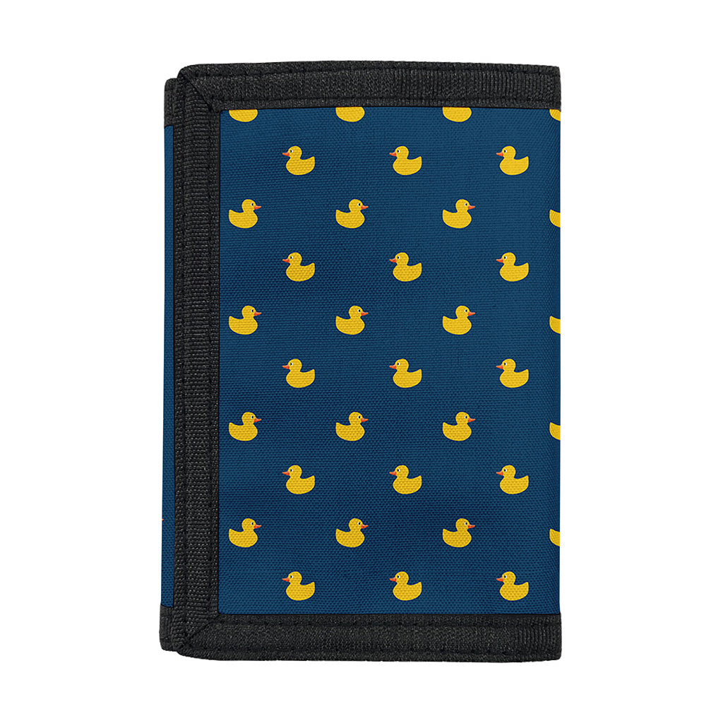 Yellow Duck Pattern Print Trifold Wallet