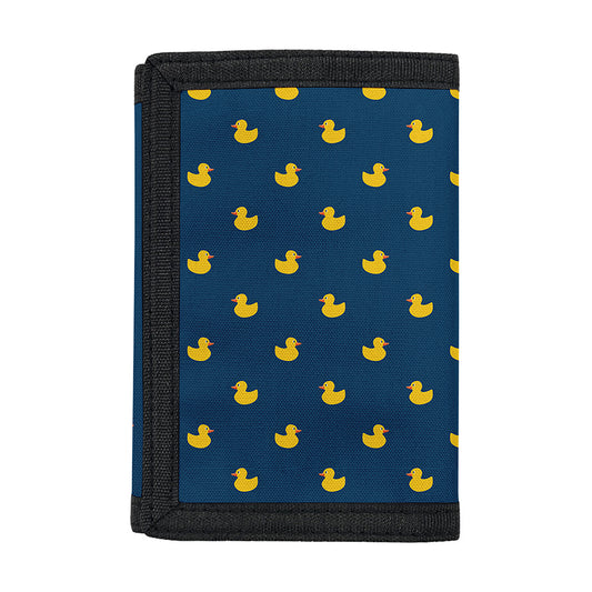 Yellow Duck Pattern Print Trifold Wallet