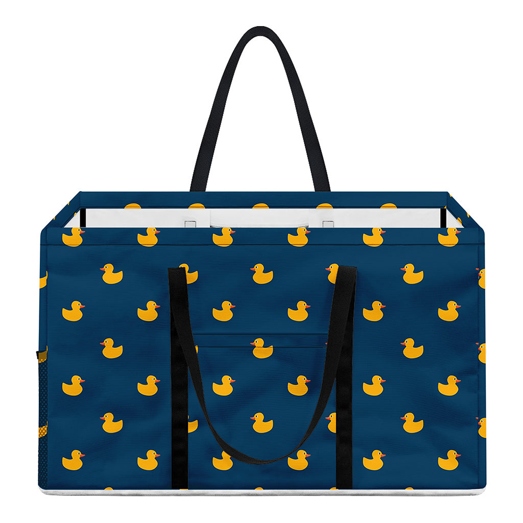 Yellow Duck Pattern Print Utility Tote Bag
