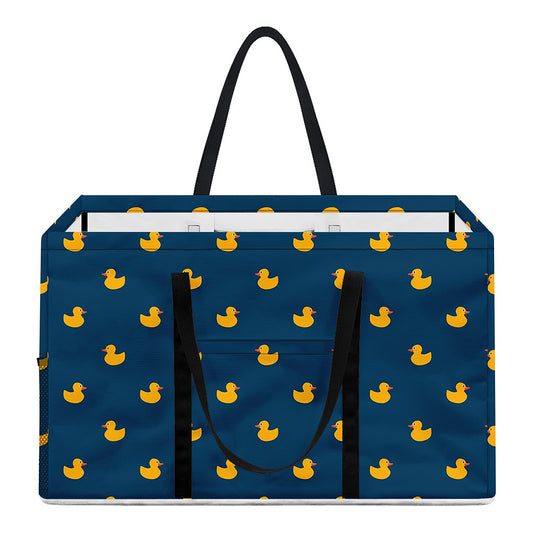 Yellow Duck Pattern Print Utility Tote Bag