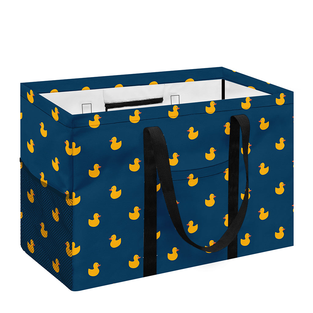 Yellow Duck Pattern Print Utility Tote Bag