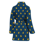 Yellow Duck Pattern Print Women's Bathrobe