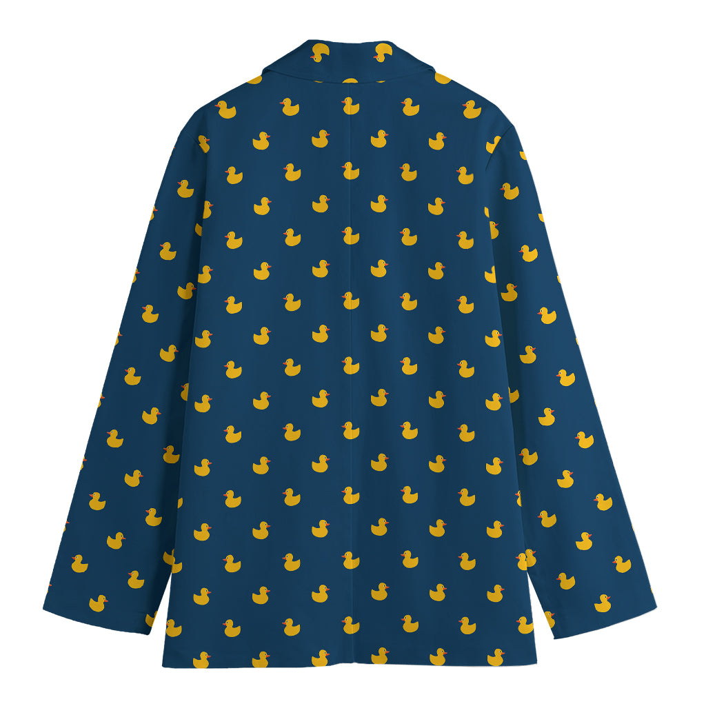 Yellow Duck Pattern Print Women's Blazer