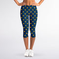 Yellow Duck Pattern Print Women's Capri Leggings
