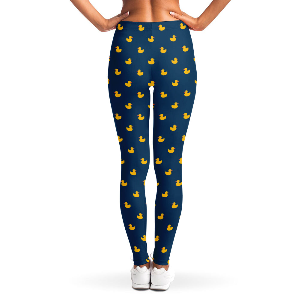 Yellow Duck Pattern Print Women's Leggings