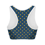 Yellow Duck Pattern Print Women's Sports Bra