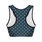 Yellow Duck Pattern Print Women's Sports Bra