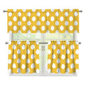 Yellow Eggs Pattern Print 3 Piece Kitchen Curtains