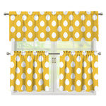 Yellow Eggs Pattern Print 3 Piece Kitchen Curtains