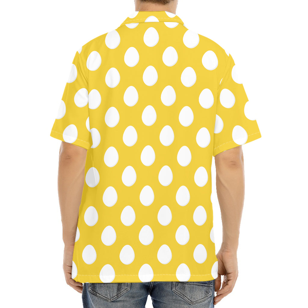 Yellow Eggs Pattern Print Aloha Shirt