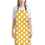 Yellow Eggs Pattern Print Bib Apron With Pocket