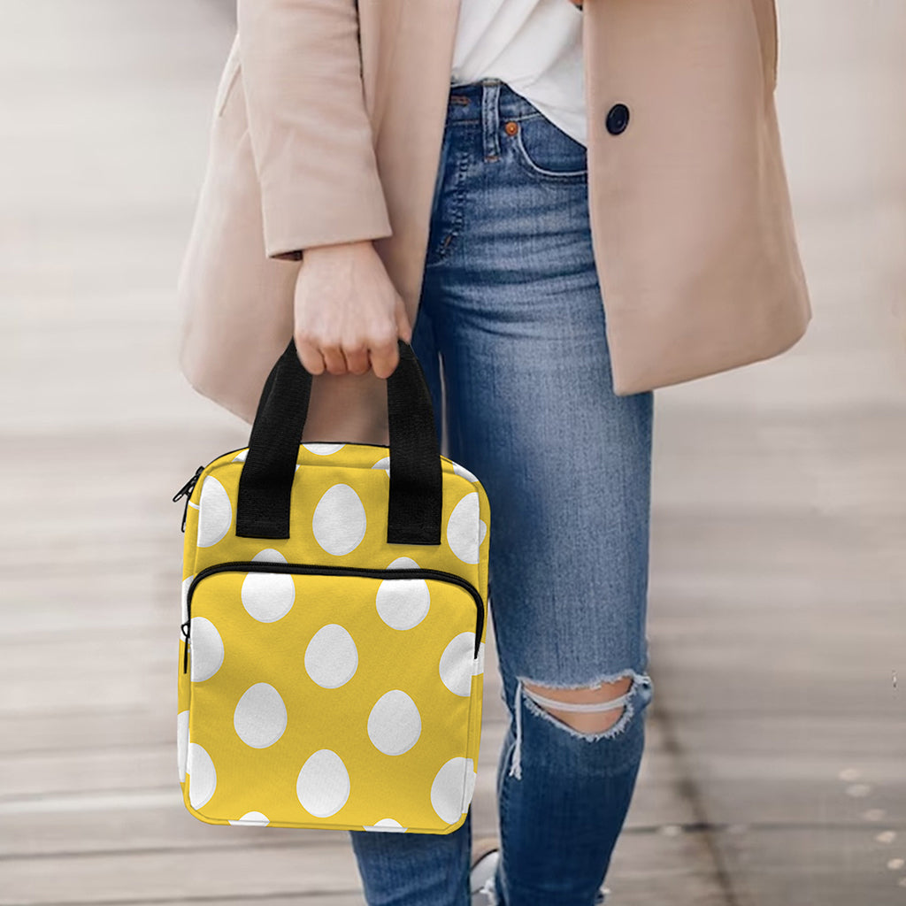 Yellow Eggs Pattern Print Bible Tote Bag