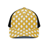 Yellow Eggs Pattern Print Black Mesh Trucker Cap