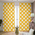 Yellow Eggs Pattern Print Blackout Pencil Pleat Curtains